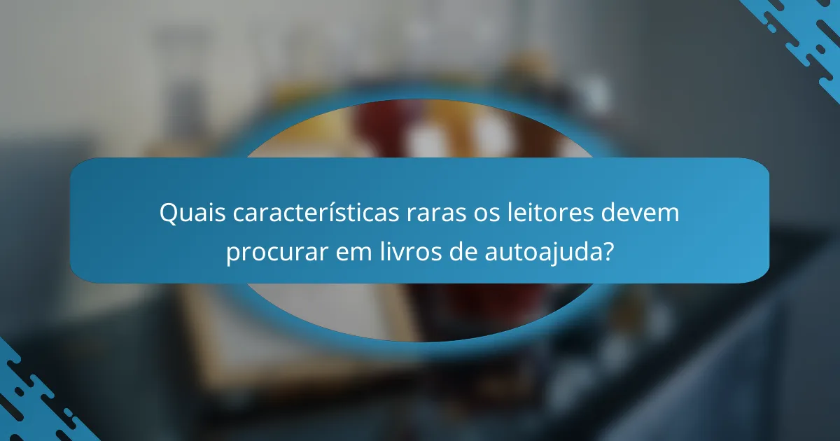 Quais características raras os leitores devem procurar em livros de autoajuda?