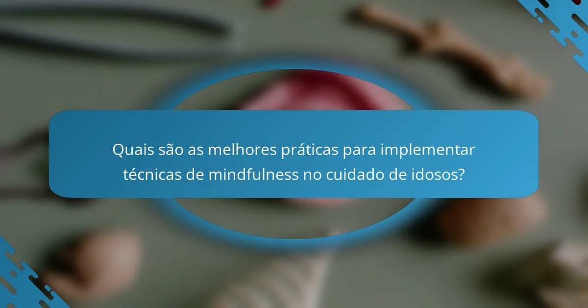 Quais são as melhores práticas para implementar técnicas de mindfulness no cuidado de idosos?
