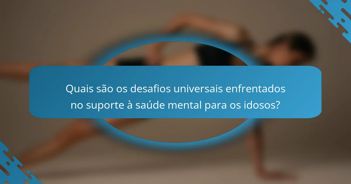 Quais são os desafios universais enfrentados no suporte à saúde mental para os idosos?