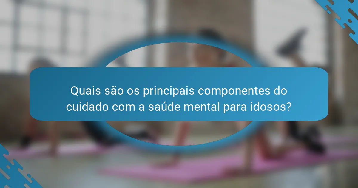 Quais são os principais componentes do cuidado com a saúde mental para idosos?